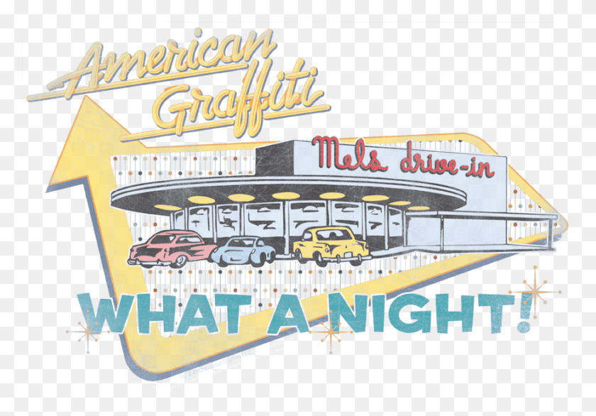 877x592 American Graffiti Mels Drive In Women39s T Shirt Juniors American Grafitti Mel39s Drive, Advertisement, Poster, Flyer HD PNG Download