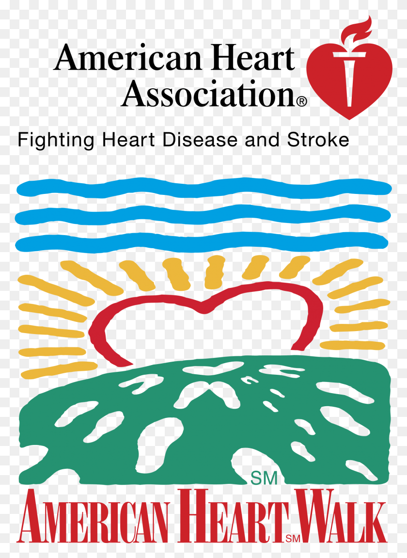 1523x2132 Логотип American Heart Walk, Логотип Американской Ассоциации Сердца, Плакат, Реклама, Усы Hd Png Скачать