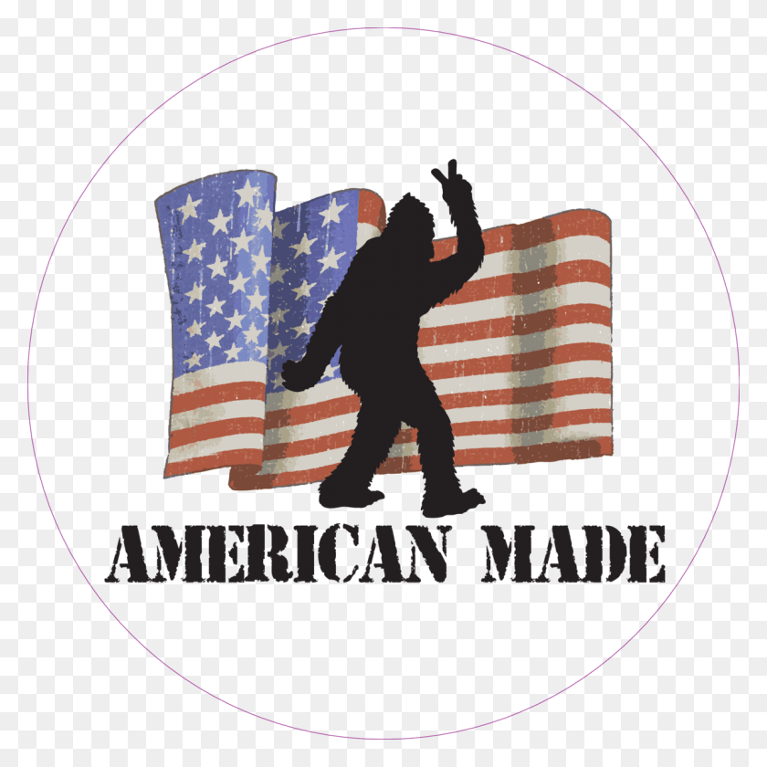 1200x1200 American Made Bigfoot Sticker Flag Of The United States, Symbol, Person, Human HD PNG Download
