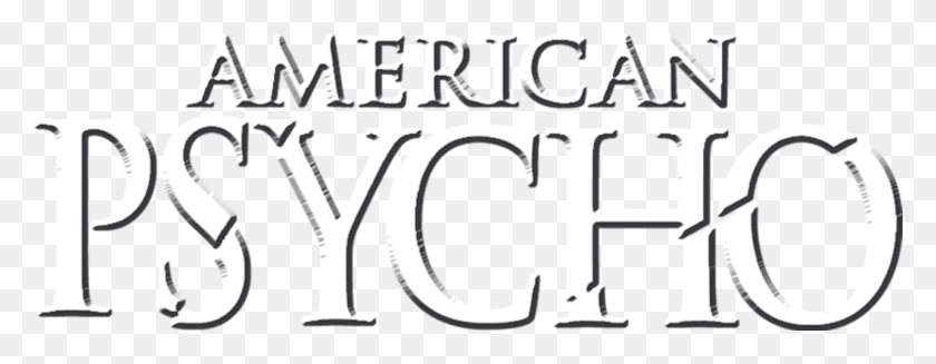 1281x440 American Psycho Calligraphy, Label, Text, Alphabet HD PNG Download