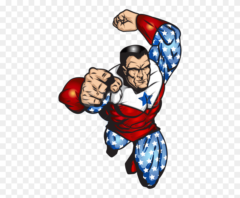 435x631 American Superhero Clipart Photo Cartoon, Hand, Fist, Person HD PNG Download