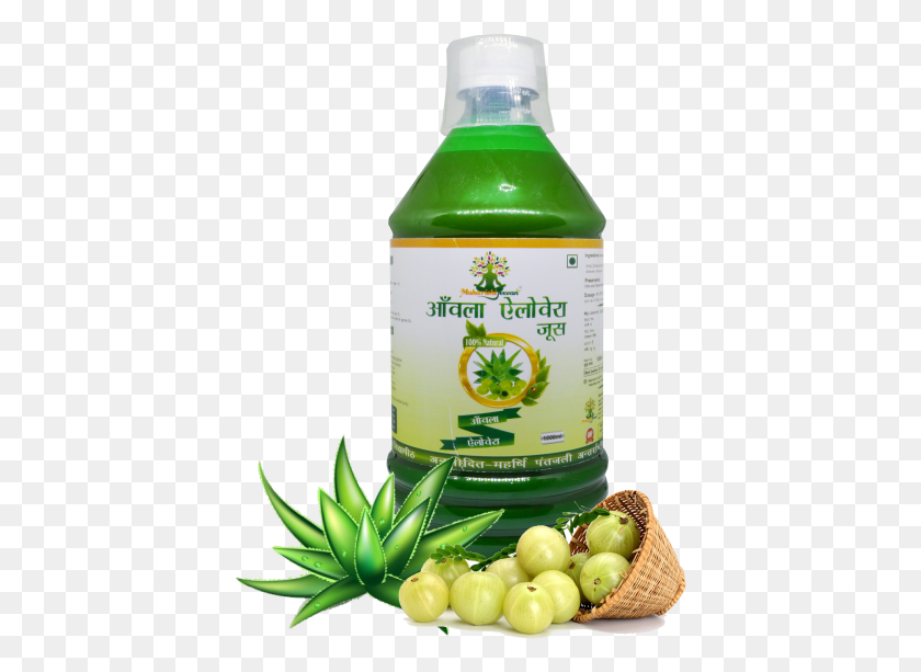 413x553 Amla Aloevera Juice 1000ml Plastic Bottle, Plant, Beverage, Drink HD PNG Download