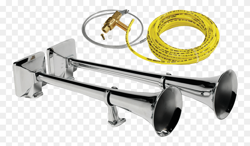 758x432 Усилитель 22In Dual Round Air Horn Kit Hadley Air Horns, Смеситель Для Раковины, Музыкальный Инструмент, Медная Секция Png Скачать