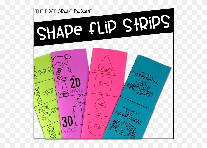 572x541 Amp 3d Shape Flip Strips 2d Shapes Flip Chart, Text, Flyer, Poster HD PNG Download