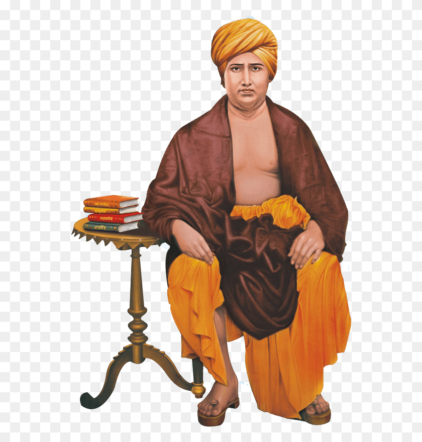 566x819 Amp Swami Dayanand Saraswati, Clothing, Apparel, Person HD PNG Download