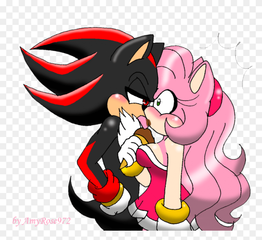 821x749 Amy Rose Shadow The Hedgehog Rouge The Bat Sonic Heroes Amy Rose Et Shadow, Dragon, Statue, Sculpture HD PNG Download
