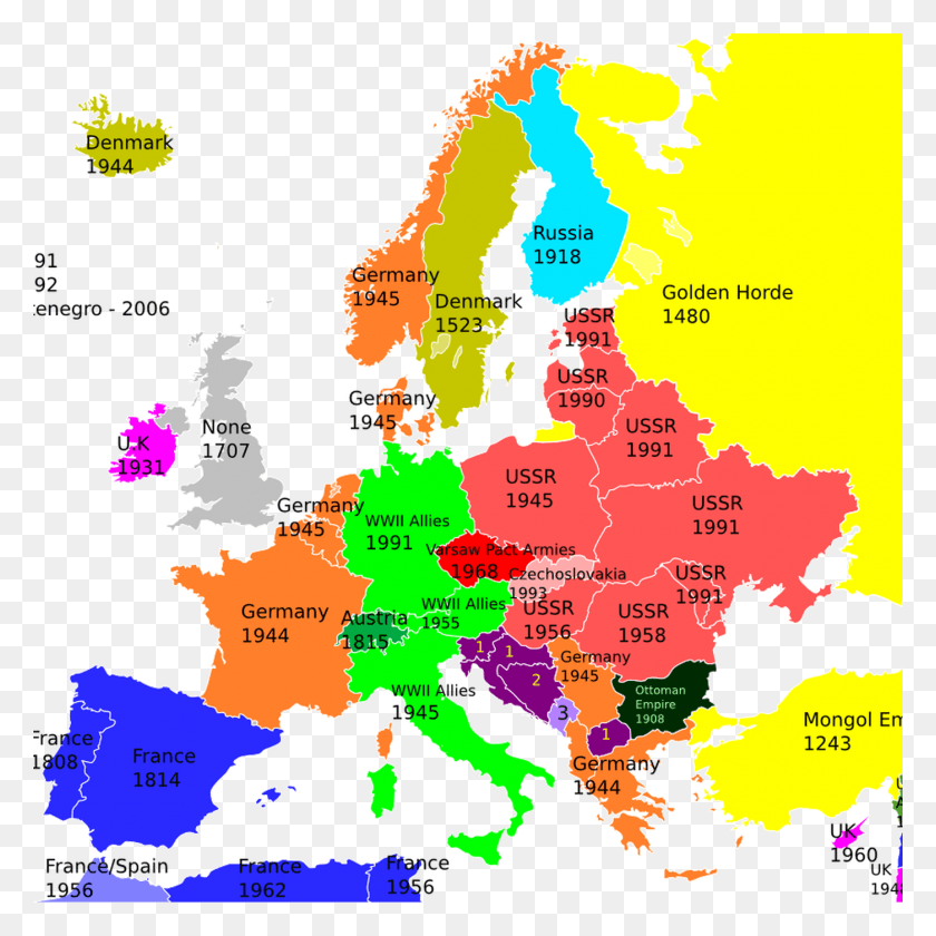 1400x1400 An Awesome Map Of The Last Time Each European Country European Countries, Plot, Diagram, Atlas HD PNG Download
