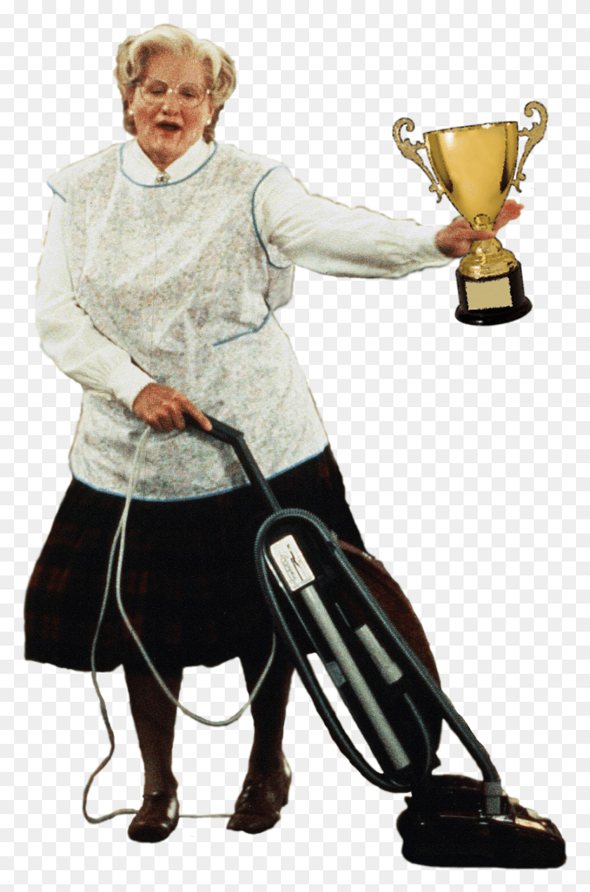 863x1340 An Error Occurred Robin Williams Mrs Doubtfire Transparent, Person, Human, Trophy HD PNG Download