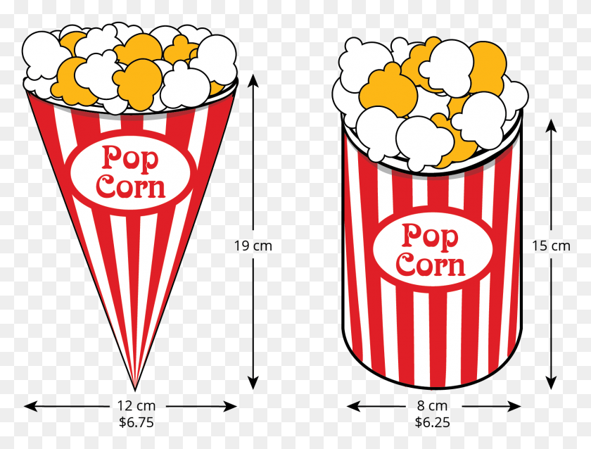 1643x1218 An Image Of Two Containers Of Popcorn Clip Art Pop Corn, Food, Ketchup, Snack HD PNG Download