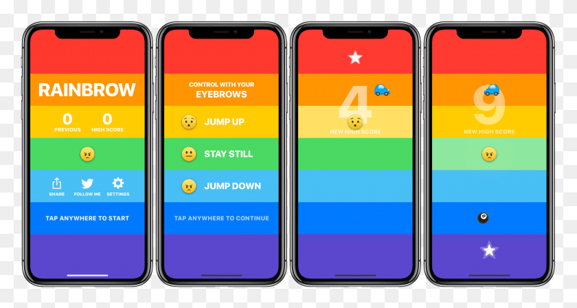 2480x1234 An Interesting Eyebrow Controlled Arcade Game Designed Iphone X Wallpaper Rainbow, Phone, Electronics, Mobile Phone HD PNG Download
