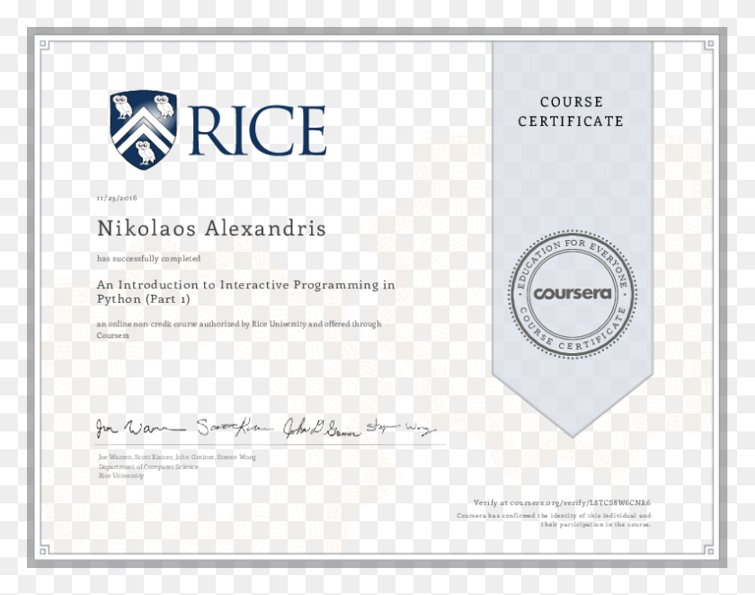792x612 An Introduction To Interactive Programming In Python Accounting Analytics Coursera Certificate, Text, Nature, Outdoors HD PNG Download