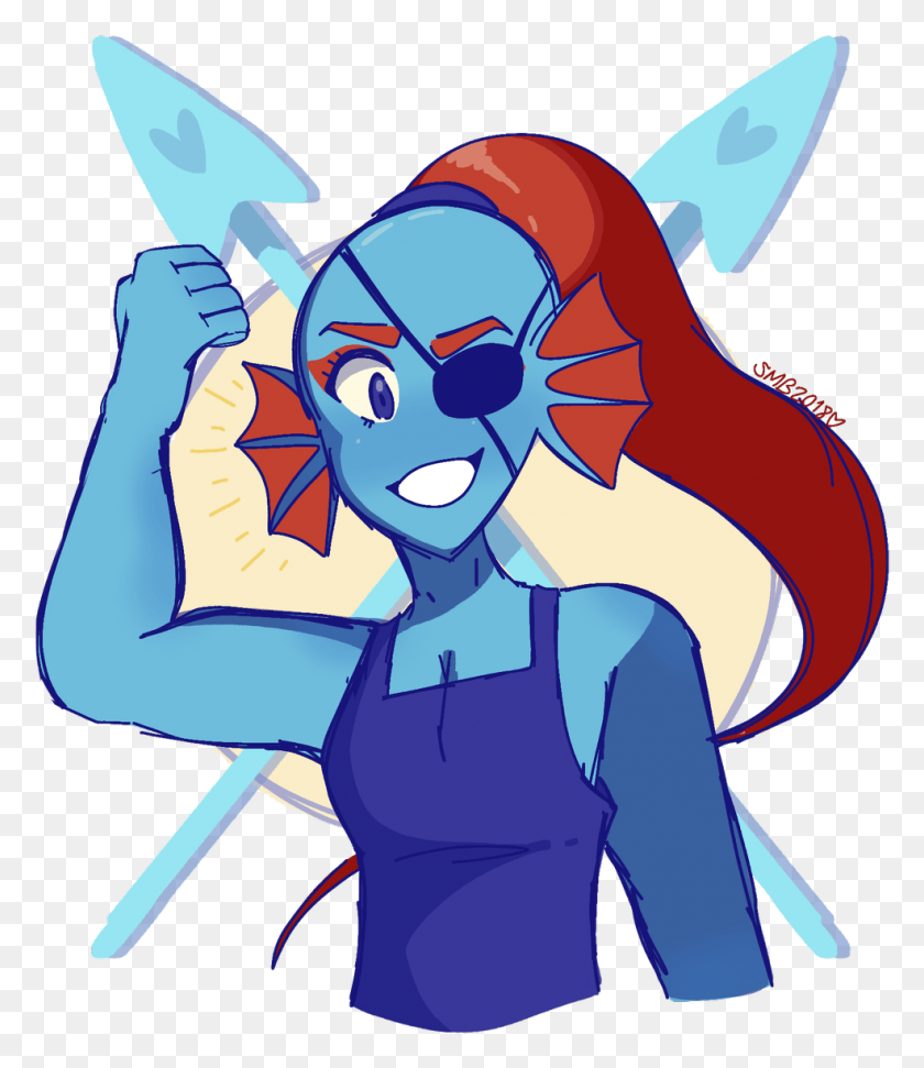 985x1151 An Irl Friend Commissioned Me To Draw Undyne Here39s Cartoon, Graphics, Costume HD PNG Download