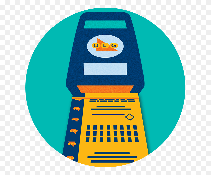 637x637 An Olg Lottery Scanner Scanning A Ticket Label, Pac Man, Arcade Game Machine, Text HD PNG Download