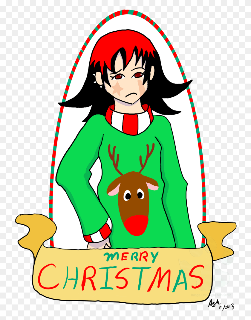 744x1012 Descargar Pngugly Christmas Sweater For Molly By Redvioletpanda, Persona, Humano, Elfo Hd Png