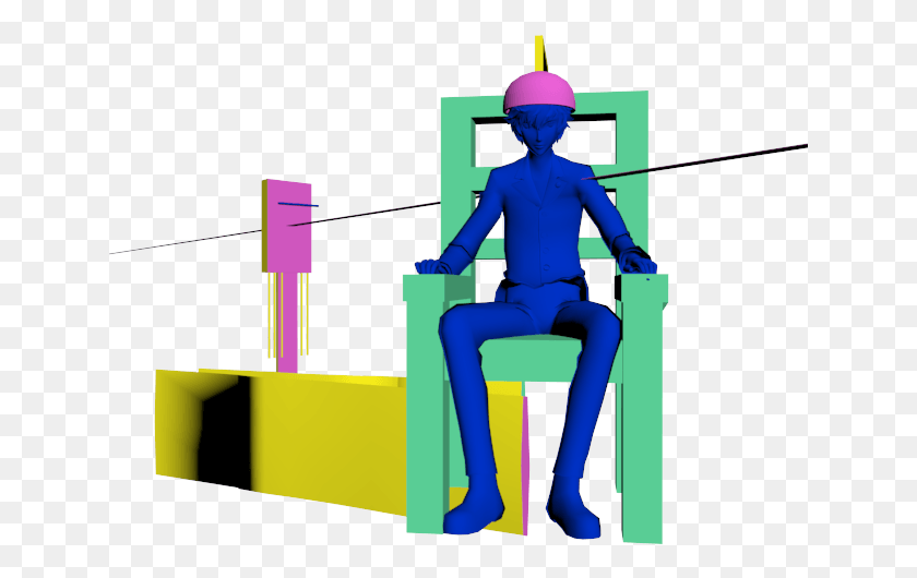 641x470 An Untextured Model Of The Protagonist Sitting In An Sitting, Person, Human, Furniture HD PNG Download