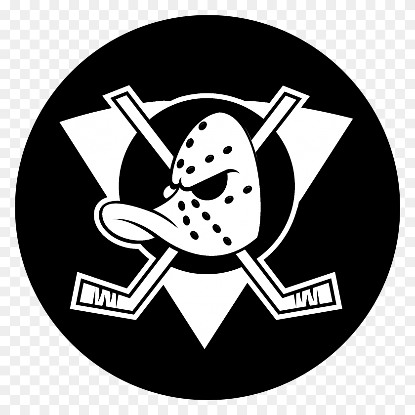 2331x2331 Descargar Png Anaheim Mighty Ducks Logo Blanco Y Negro Negro Mighty Ducks Logo, Símbolo, Emblema, Marca Registrada Hd Png