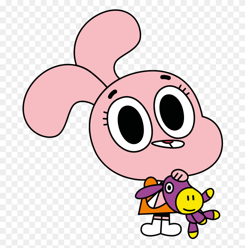 690x789 Anais Watterson Holding Toy Amazing World Of Gumball Anais, Animal HD PNG Download