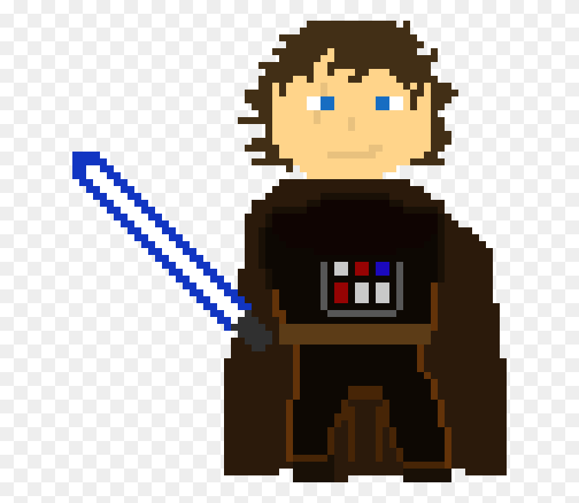 630x670 Anakin Skywalker Anakin Skywalker Pixel Art, Robot, Minecraft, Light HD PNG Download
