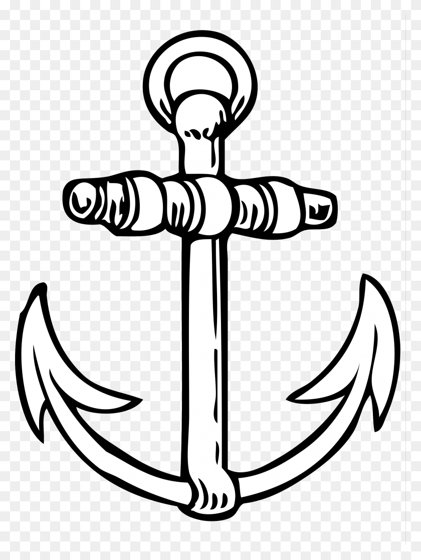 1771x2400 Anchor Anchor Black And White, Hook, Hammer, Tool HD PNG Download