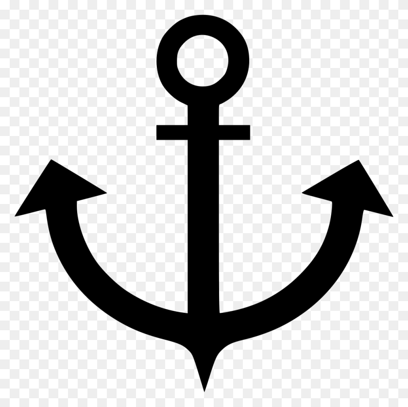 980x978 Anchor Comments Art And Craft Outline, Cross, Symbol, Hook HD PNG Download