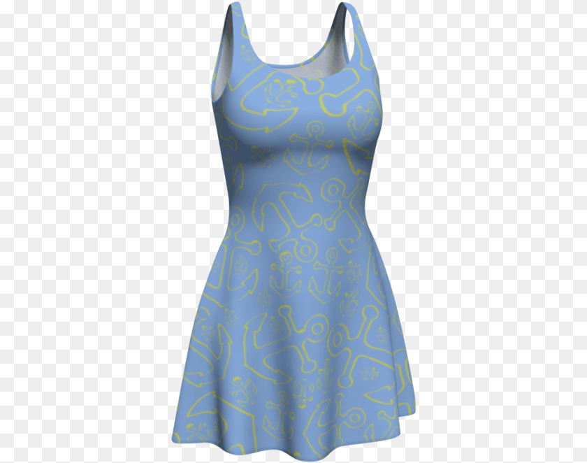 Anchor Dream Flare Dress Blue, Clothing, Formal Wear, Evening Dress, Fashion Clipart PNG