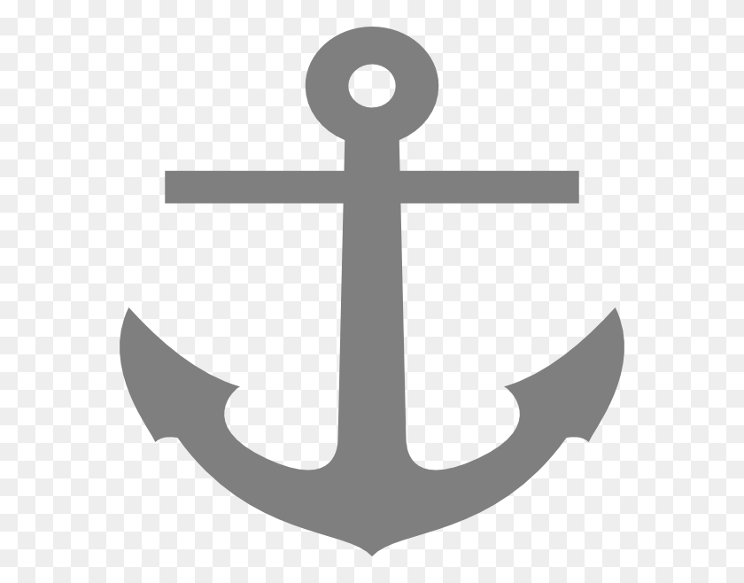 570x598 Anchor Gray Anchor Clip Art, Cross, Symbol, Hook HD PNG Download