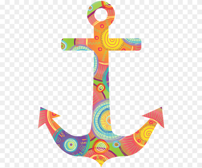 532x702 Anchor Nautical Beach Ocean Summer Weight Symbol Cross Tattoo Clipart, Electronics, Hardware, Hook PNG