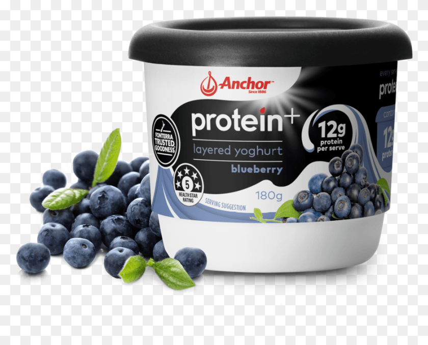 870x690 Anchor Protein Blueberry Yoghurt 180g Pack Anchor Protein Plus Yoghurt, Fruit, Plant, Food HD PNG Download