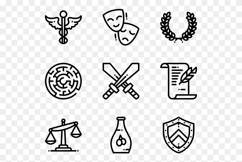 529x505 Ancient Greece Hand Drawn Icon, Gray, World Of Warcraft HD PNG Download
