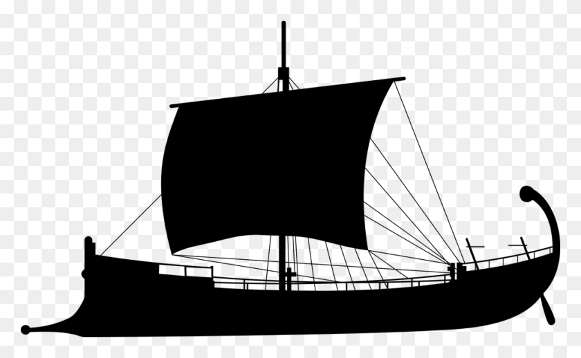 960x564 Ancient Ship Silhouette Antiquity Sailing Boat Ship Silhouette, Gray, World Of Warcraft HD PNG Download