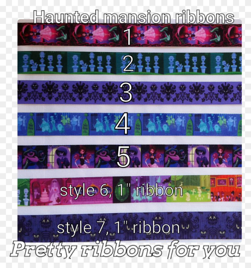 931x1001 And 1 Wide Haunted Mansion Grosgrain Ribbon Poster, Text, Alphabet, Advertisement Descargar Hd Png