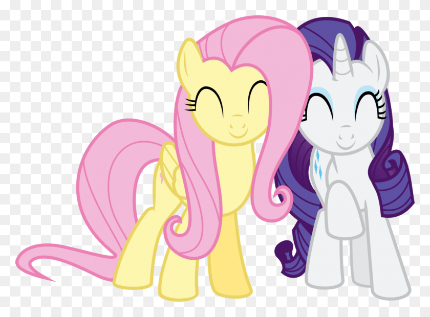 1055x758 Y Adorable Por My Little Pony Fluttershy Y Rarity, Graphics, Figurine Hd Png
