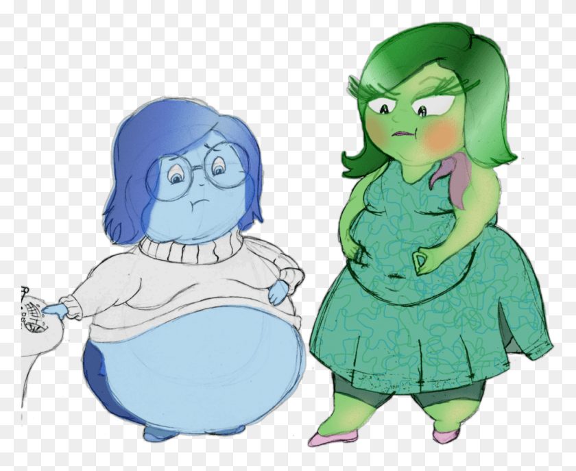 984x792 And Disgust From Pixar S By Bigbellys Fat Sadness Inside Out, Green, Person, Human HD PNG Download