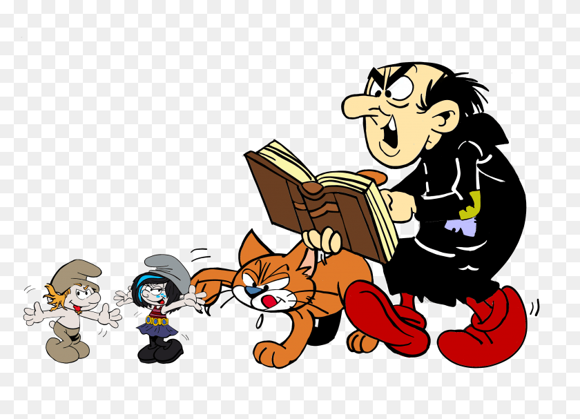 3197x2245 And Hefty Smurf Gargamel, Reading, Graphics HD PNG Download