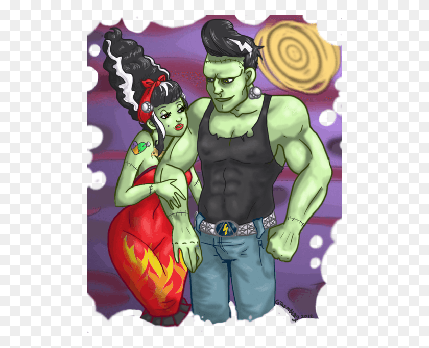 500x623 And His Bride The Monster, Person, Human, Graphics HD PNG Download