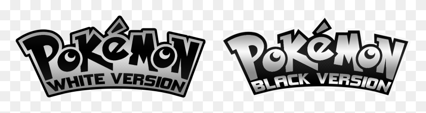 1684x352 And Just The Usual Pokmon Logo With Blackwhite Version Pokemon Black Logo, Symbol, Trademark, Label HD PNG Download