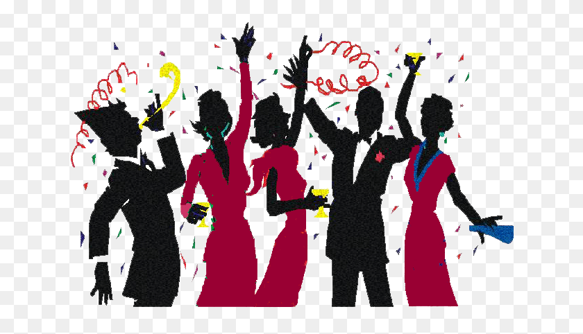 641x422 And Often Music And Dancing Or Other Forms Of Entertainment New Year Party Cartoon, Paper, Club, Night Club HD PNG Download