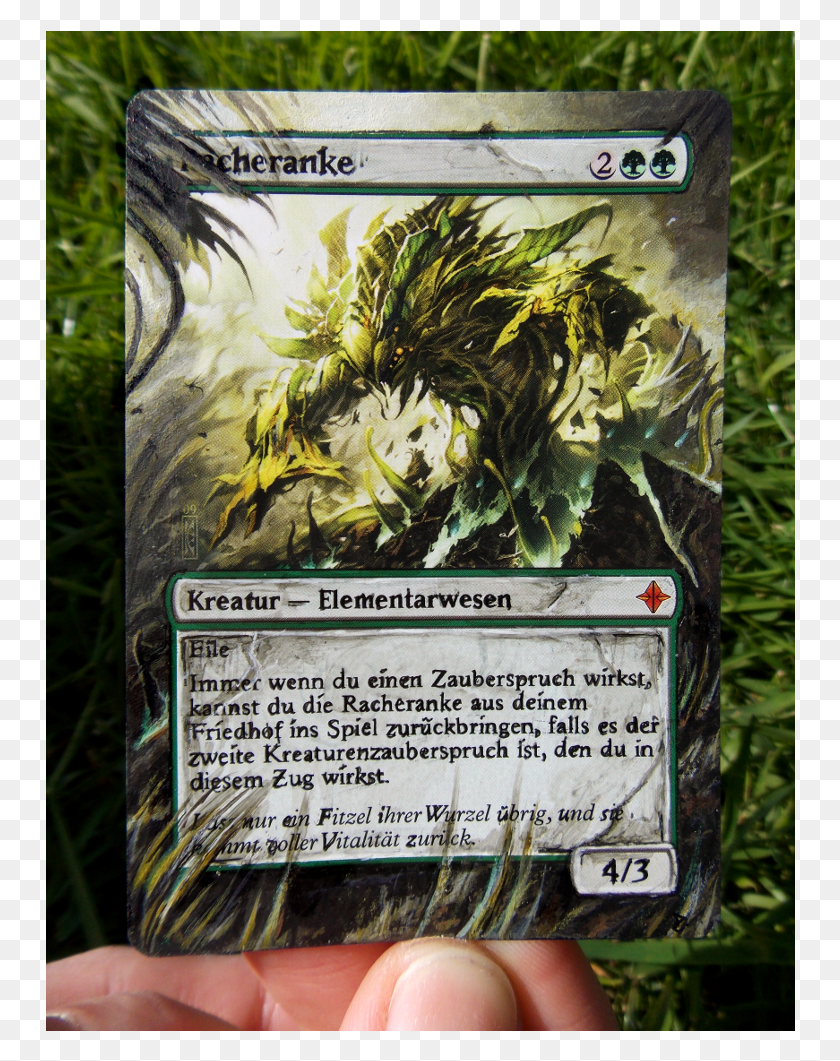 750x1001 And So My Standard Grass Backround Is Finally Fitting Vengevine Mtg, Person, Human, Plant HD PNG Download