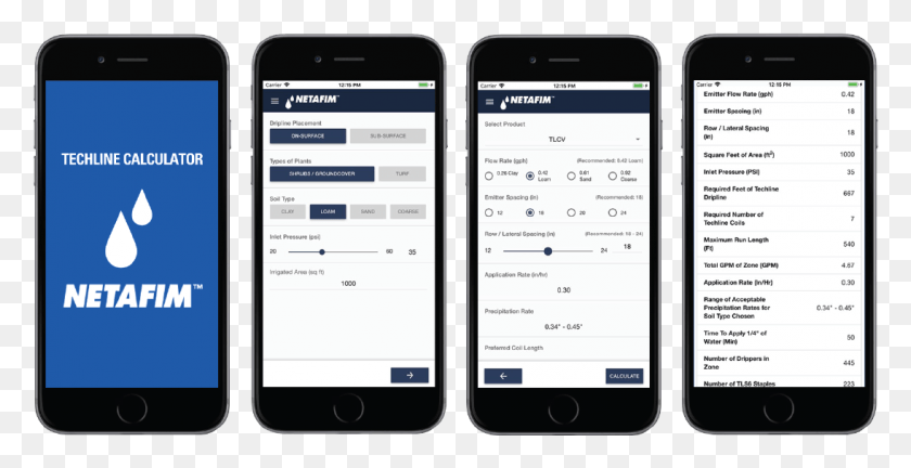 1094x523 And The Calculator App Provides You With All The Information Netafim, Mobile Phone, Phone, Electronics HD PNG Download