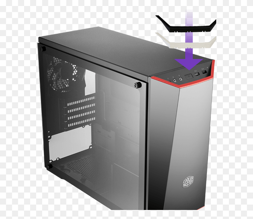 596x668 And With Support For Up To 3 Cooling Fans And A Watercooling Cooler Master Masterbox Lite 3.1 Tg, Appliance, Computer, Electronics HD PNG Download