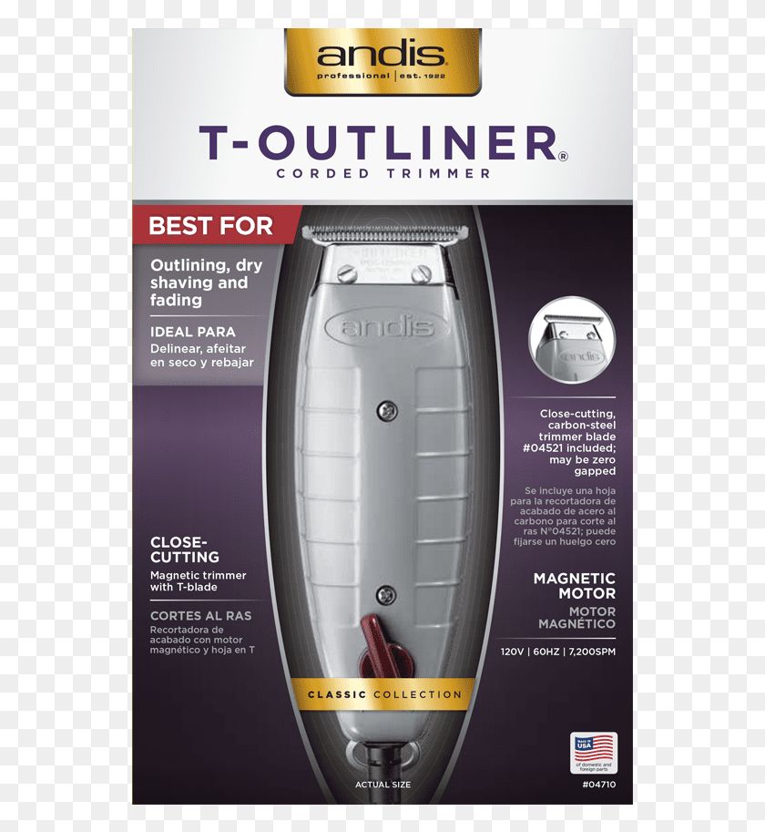 551x853 Andis T Outliner 04710 Professional Trimmer Barber Andis T Outliner, Poster, Advertisement, Appliance HD PNG Download