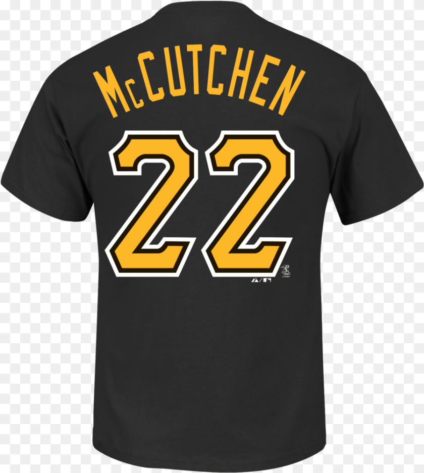 899x1003 Andrew Mccutchen Pittsburgh Pirates Majestic Player Active Shirt, Clothing, T-shirt, Text, Symbol Sticker PNG