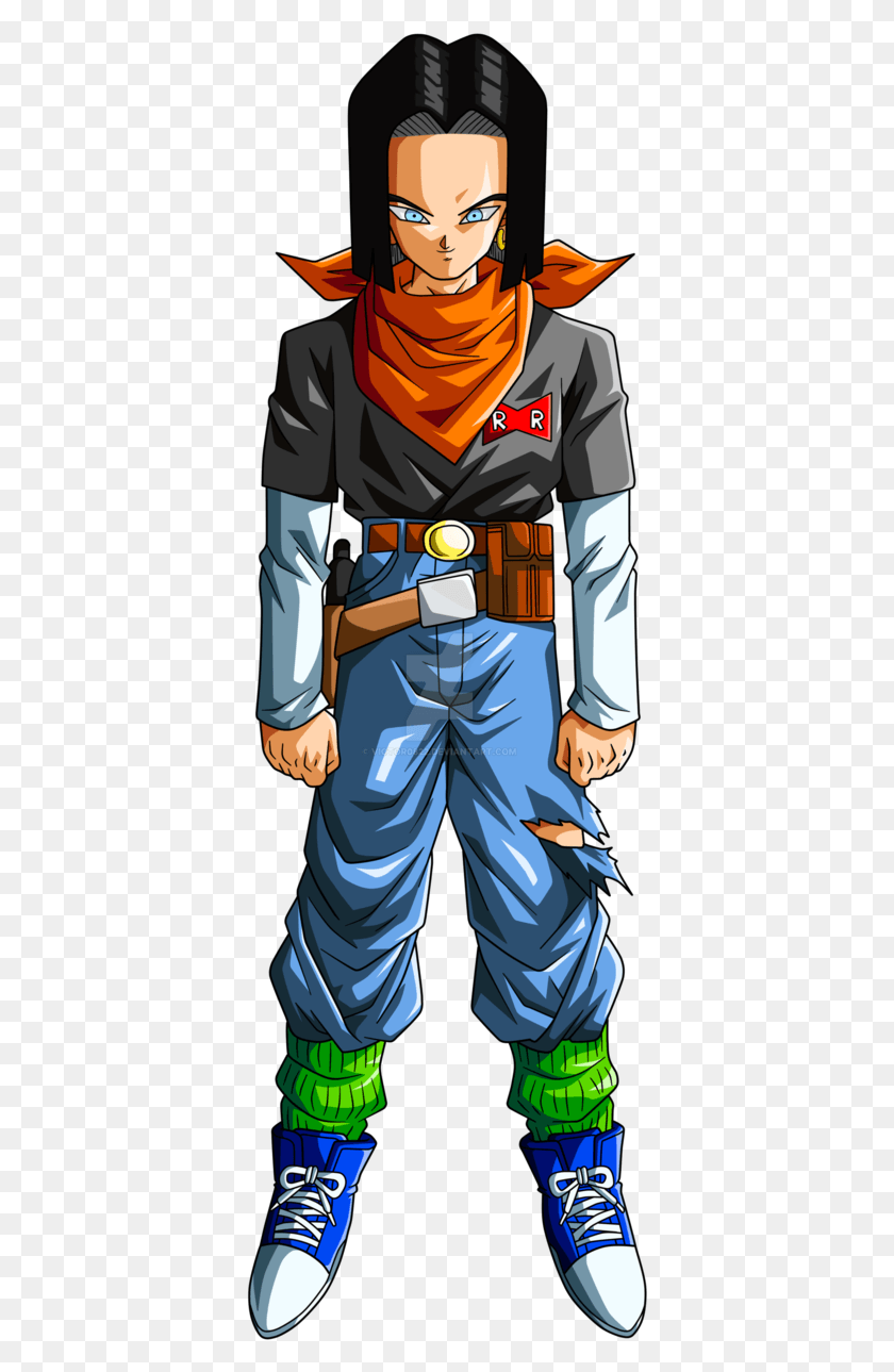 377x1229 Android 17 By Michsto Dbz Android 17 Gt, Person, Human, Shoe HD PNG Download