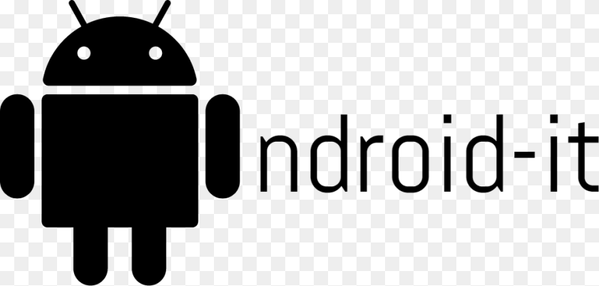 Android It Header Logo Black, Gray PNG