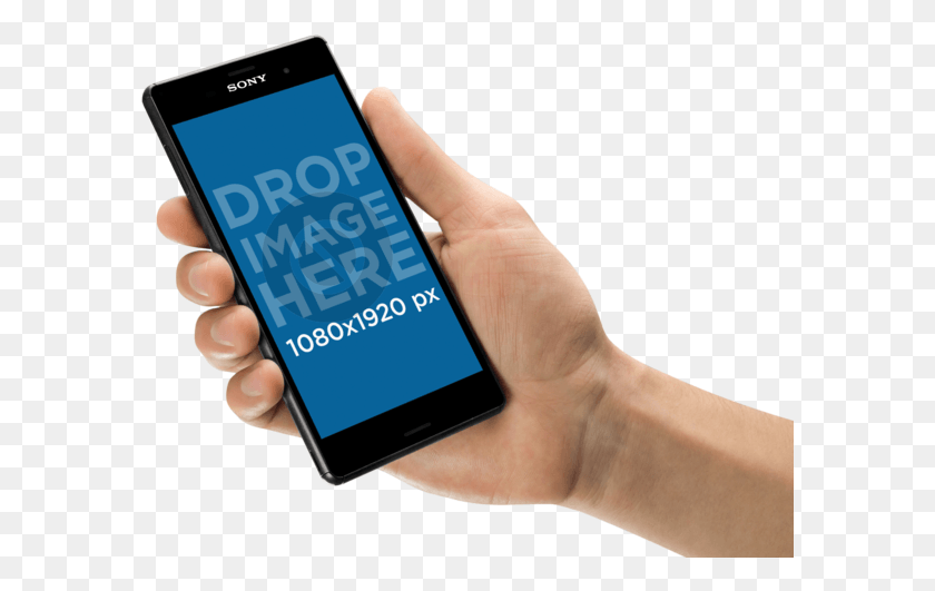587x471 Android Phone In Hand Mockup Over A Transparent Background Smartphone, Mobile Phone, Electronics, Cell Phone HD PNG Download