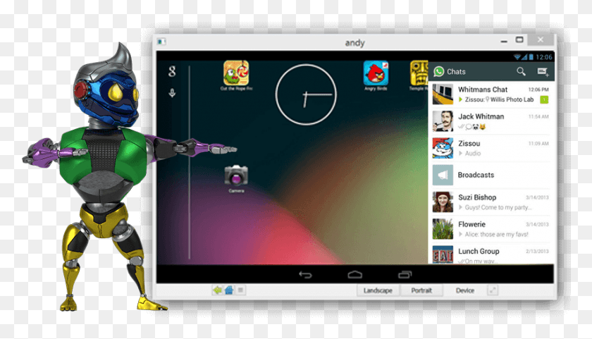 855x462 Descargar Png Emulador De Android Andy, Monitor, Pantalla, Electrónica Hd Png