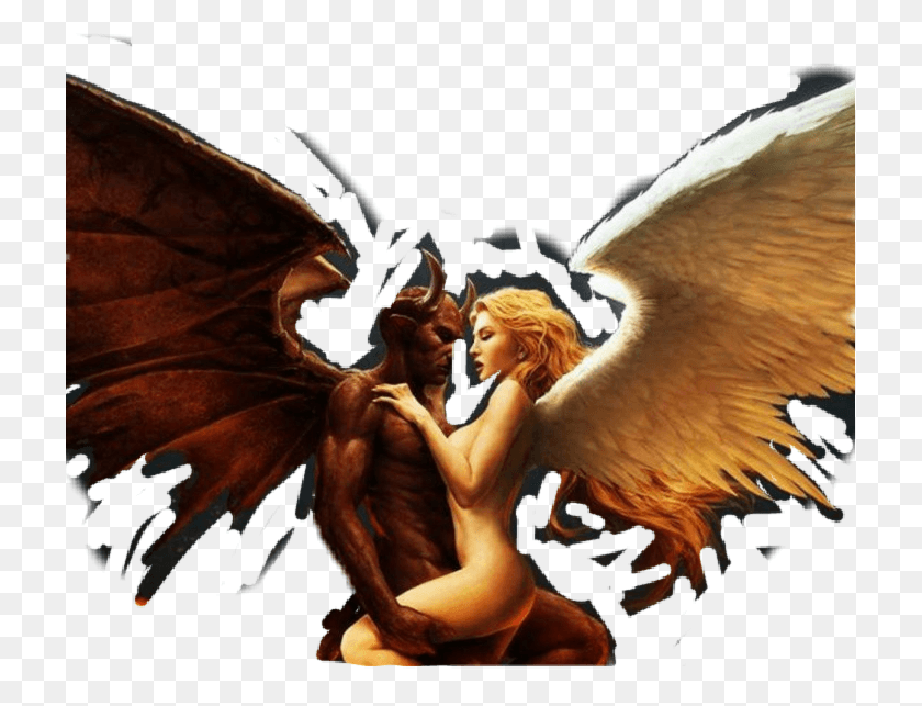 719x583 Angel Devil Wings Angel And Devil Love, Person, Human HD PNG Download