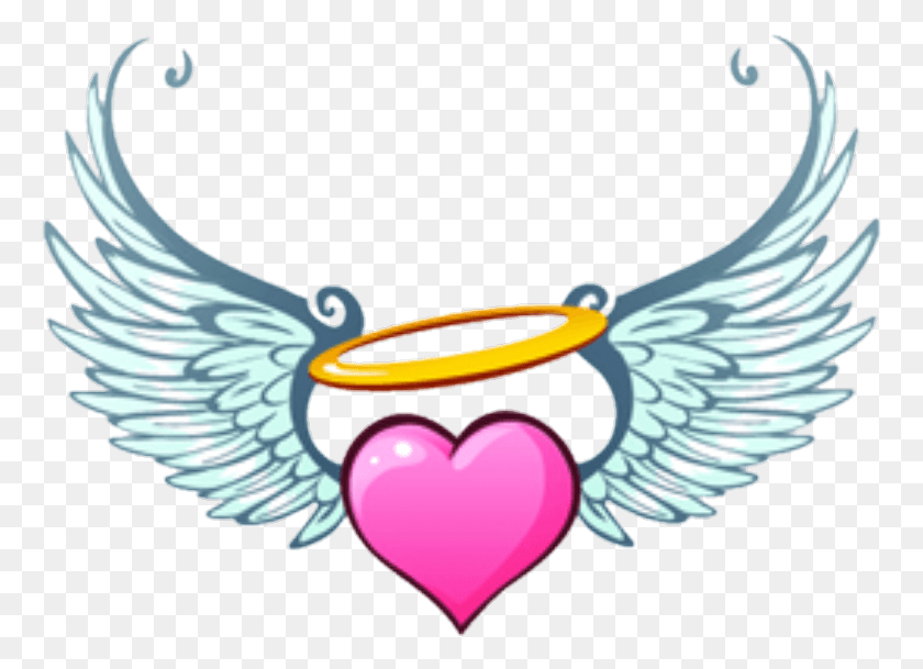 765x549 Angel Hearts Wings Heart Heart With Angel Wings Clipart, Bird, Animal, Heart HD PNG Download
