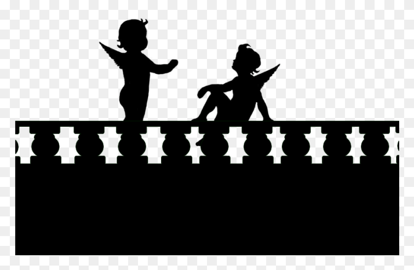 901x566 Angel Silhouette Images Background Balcony Silhouette, Leisure Activities, Symbol, Text HD PNG Download