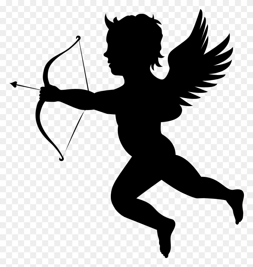 1807x1921 Angel Silhouette Transparent Image Cupid, Gray, World Of Warcraft HD PNG Download